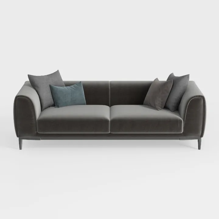 Armen Living Serenity 79" Fossil Gray Velvet Sofa 