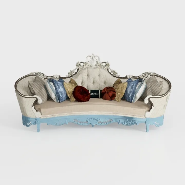 Gorsedd Sofa with 5 Pillows - Fabric & Antique