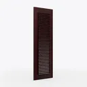 Dark Walnut Solid Wood Louvered Cabinet Door 3D Model Right 45 Degree View