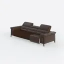 Modern Dark Brown Leather Reclining Sofa 3 Seat Living Room Sofa 3D Model Left 45 Degree View
