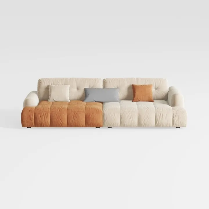 109" Modern Modular Curved L-Shaped Sofa,