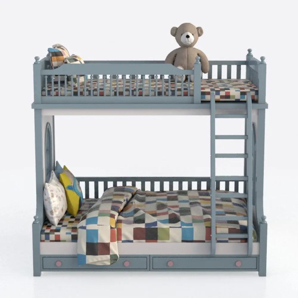 Benzara Sifa Twin Bunk Bed, Convenient Ladder, Arc