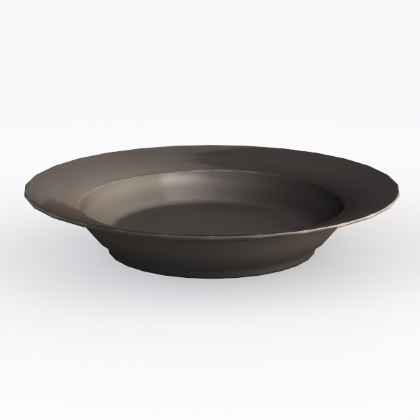 CHINESE PORCELAIN GRAND RIMMED PASTA BOWL Graphite