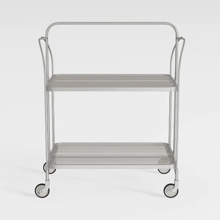 Minimalist Metal Rolling Utility Serving Cart 3D Model