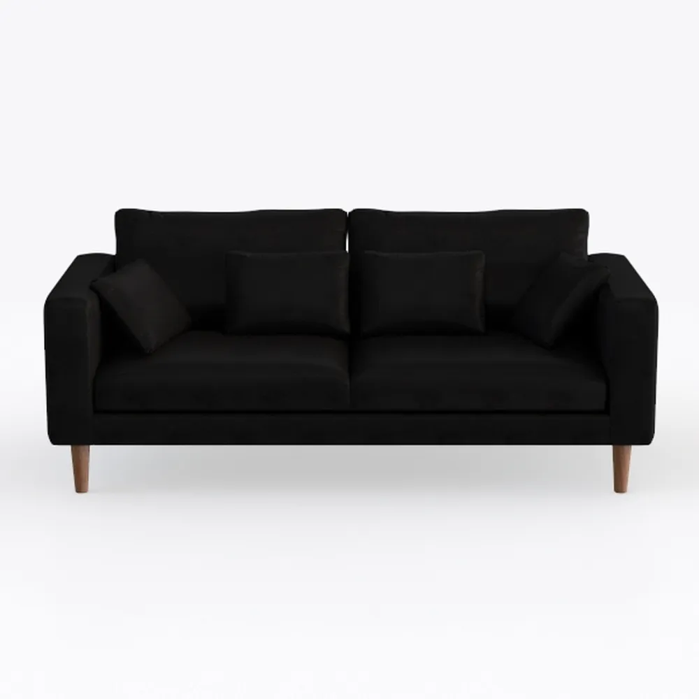 INSTORY Modern Sofa Velvet Couch with Wooden Legs 