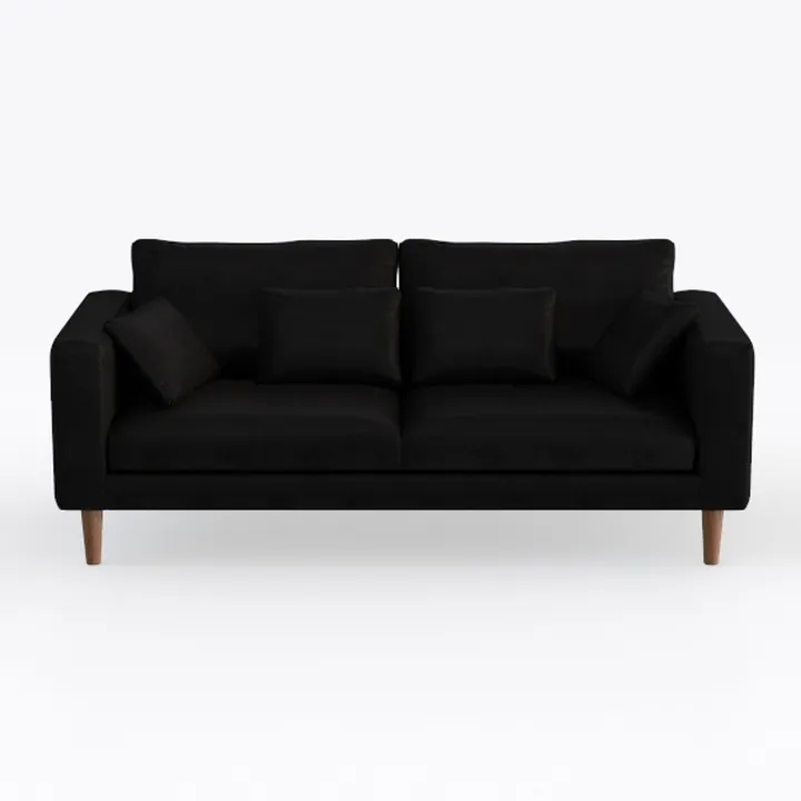 INSTORY Modern Sofa Velvet Couch with Wooden Legs 
