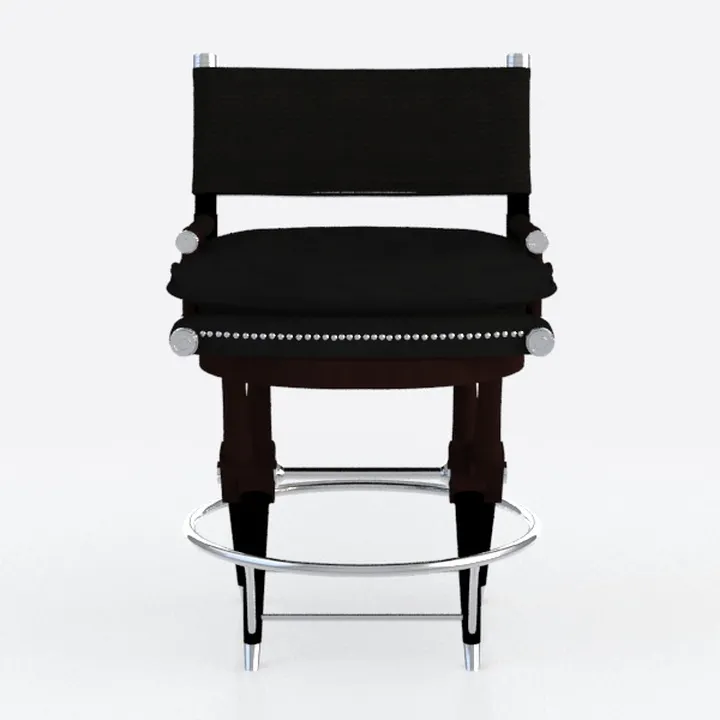 Casual Home Cornice Naturale Tela Direttore Sedia, Legno, Black Frame with Black Canvas, 61 cm