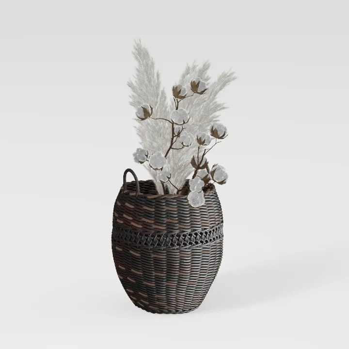 Farmhouse Ceramic Vase - Black Rustic Vintage