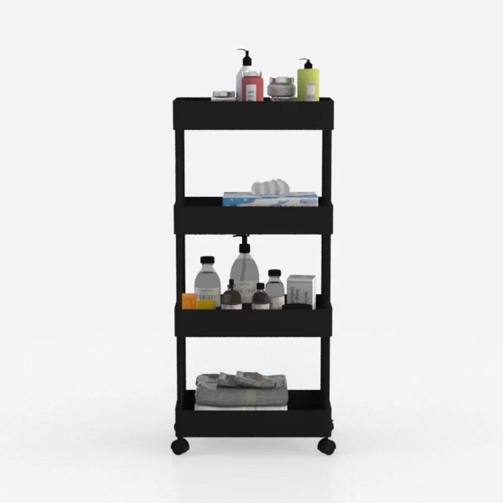 SPACEKEEPER Storage Cart 4-Tier, Bathroom Rolling