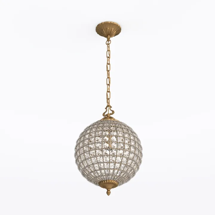 Luxury Crystal Brass Pendant Chandelier 3D Model