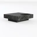 Modern Dark Marble Top Metal Base Coffee Table 3D Model Left 45 Degree View