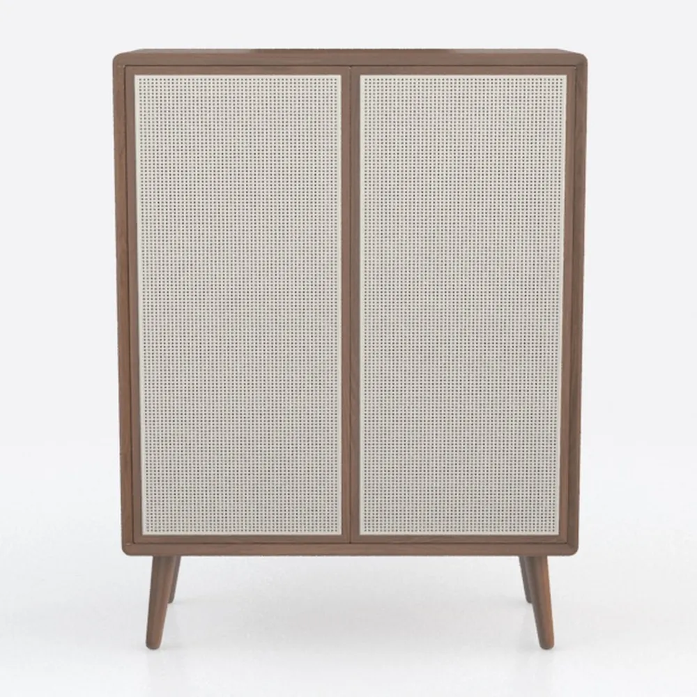 40" Sideboard Buffet With Storage, Rattan Small