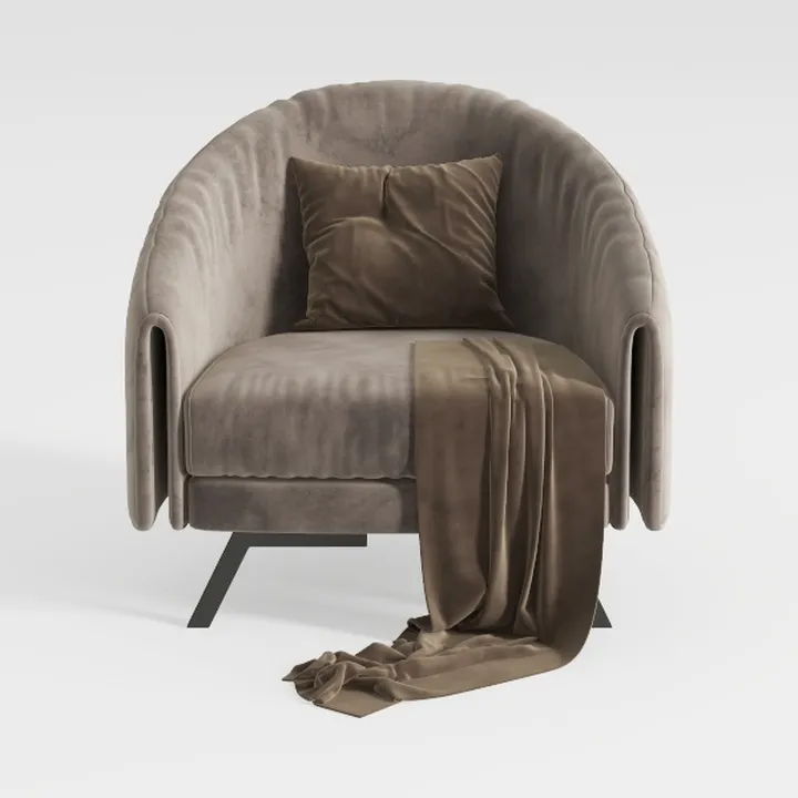 Pumpkin Couch Accent Chair, Modern Barrel Chair