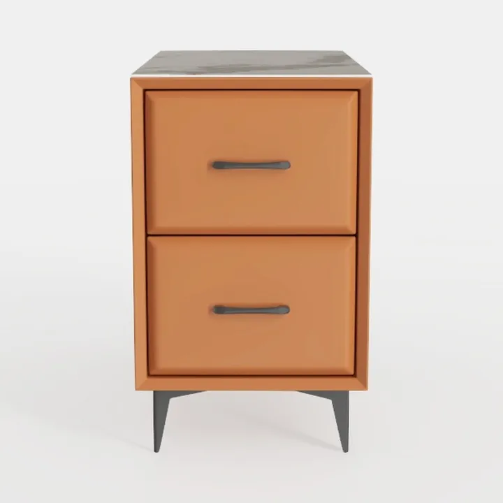Narrow Side Table NightStand|Microfiber Leather