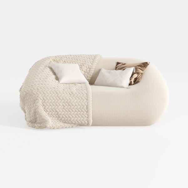 Orynveela Modern Curved Loveseat Sofa, 73” Teddy B