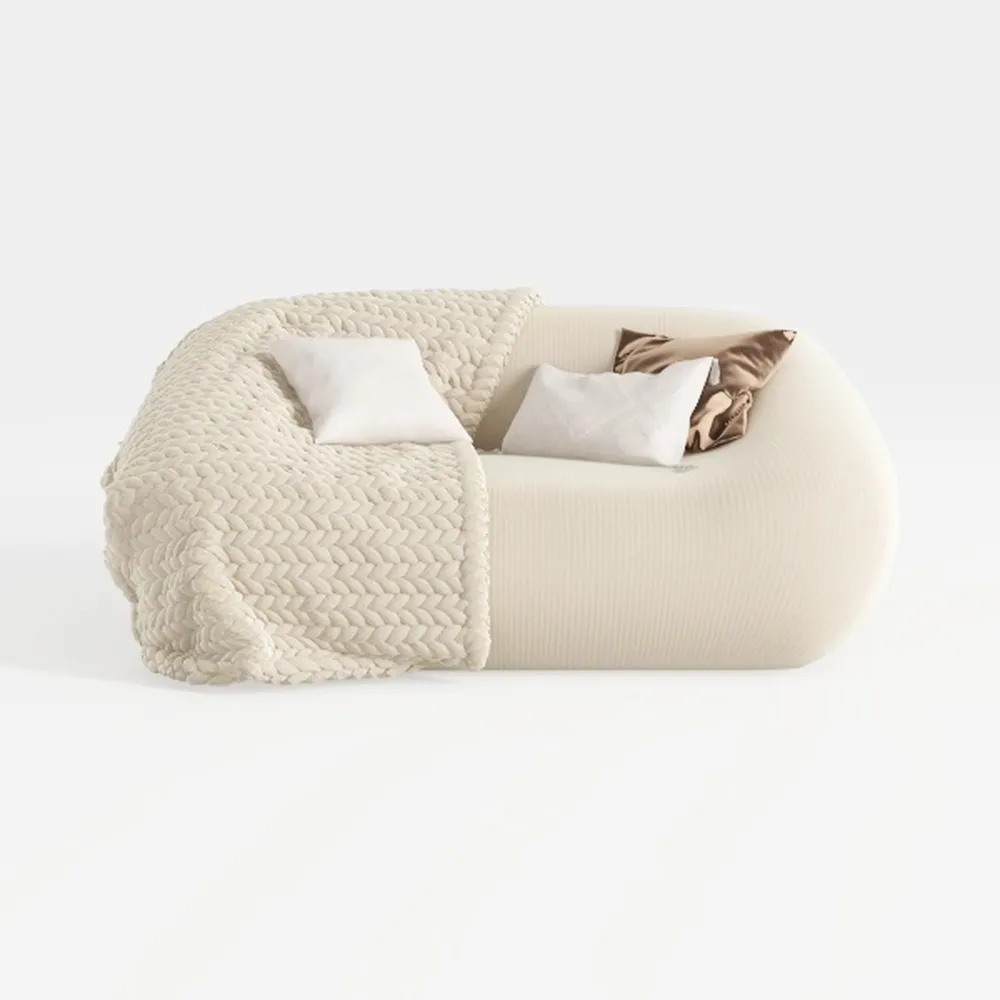 Orynveela Modern Curved Loveseat Sofa, 73” Teddy B