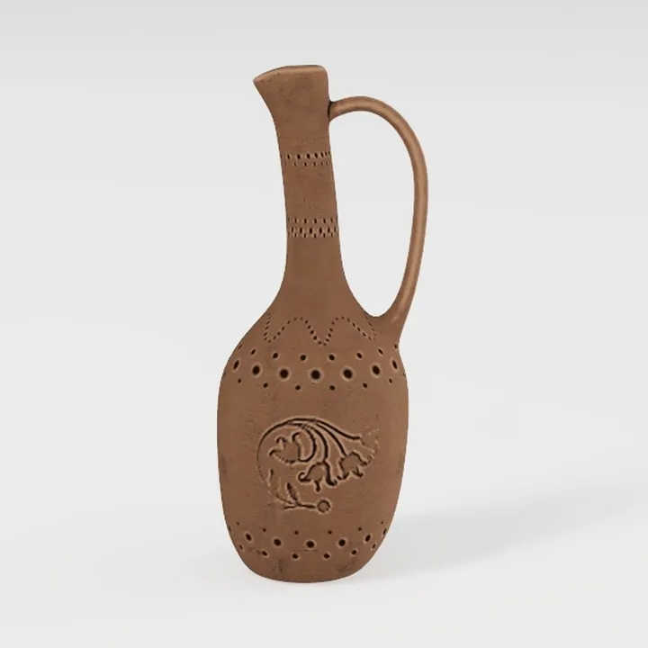Terracotta Vase with Handle, Boho Farmhouse