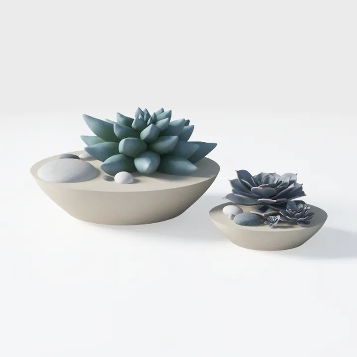 MyGift 8 Inch Round Modern Artificial Succulent Ar