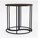 LITTLE TREE Round End Table Set of 2 Small Bedside Right 45 Degree View