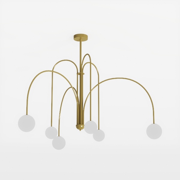 Gold Sputnik Chandelier,6 Lights Large Modern