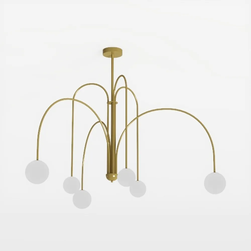 Gold Sputnik Chandelier,6 Lights Large Modern