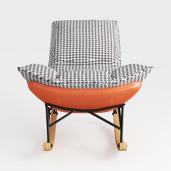 Modern Upholstered Rocking Chair with Ottoman, Com