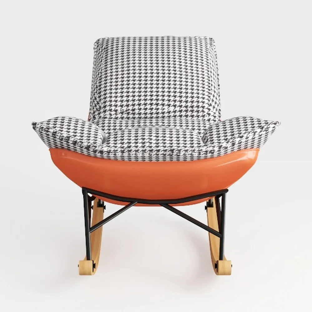 Modern Upholstered Rocking Chair with Ottoman, Com