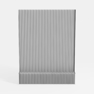 Minimalist Fluted White Solid Wood Cabinet 3D Model