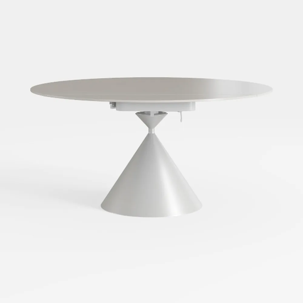 Alastore 45 in. Round White Glass Dining Table