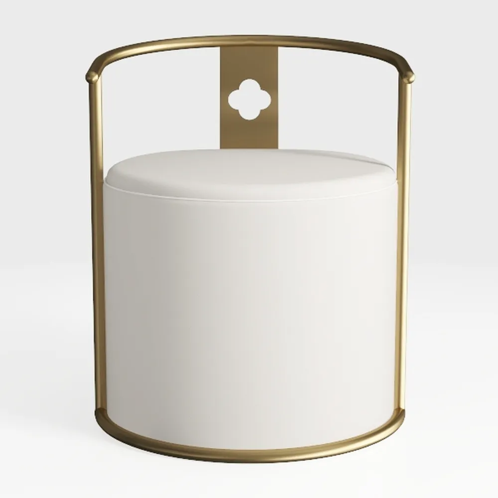 CRIBEL Set 2 Poltrone Artemisia, In Bouclè, Color Panna, Gambe Cromate Oro, Da Soggiorno E Cucina, 53x54x86