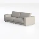 Minimalist Light Gray Fabric Large Sofa 3D Model Left 45 Degree View