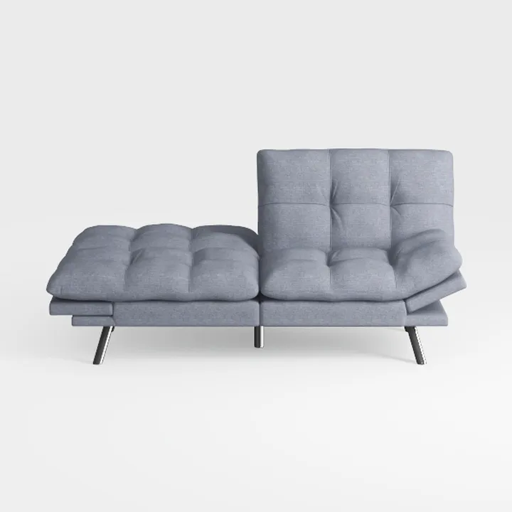 Futon Sofa Bed, Grey Linen Memory Foam Futon Sleep