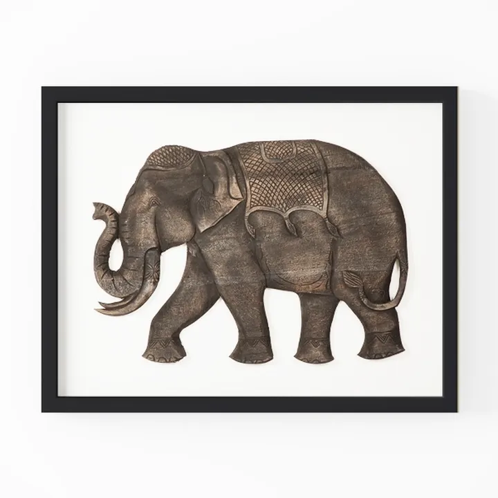 Vintage Bronze Elephant Wall Art Decor 3D Model