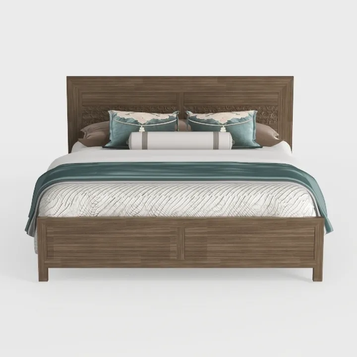 Merax Modern Solid Wood Queen Size Platform Bed