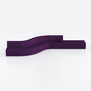 Modern Purple Fabric Modular Curved Sectional Sofa 3D Model