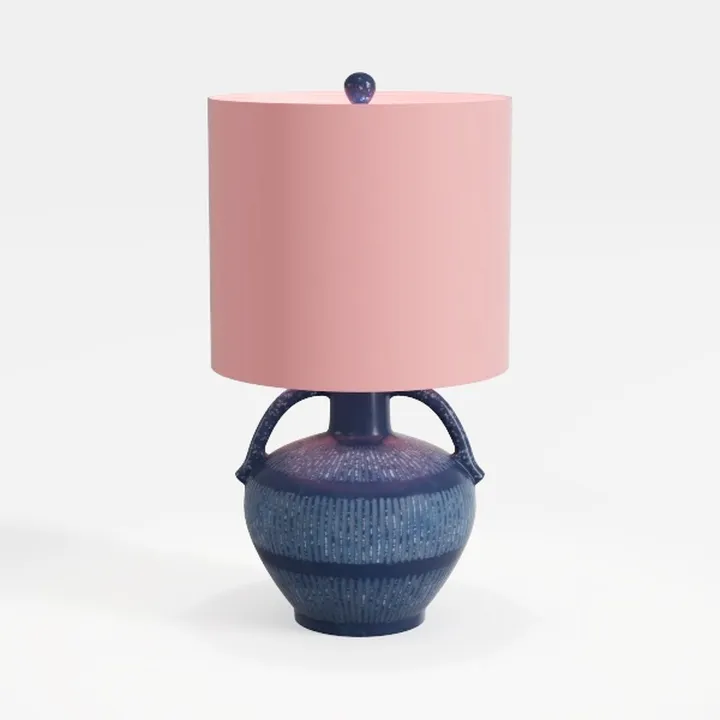 Pink Lamp for Bedroom Nightstand - 3 Way Dimmable