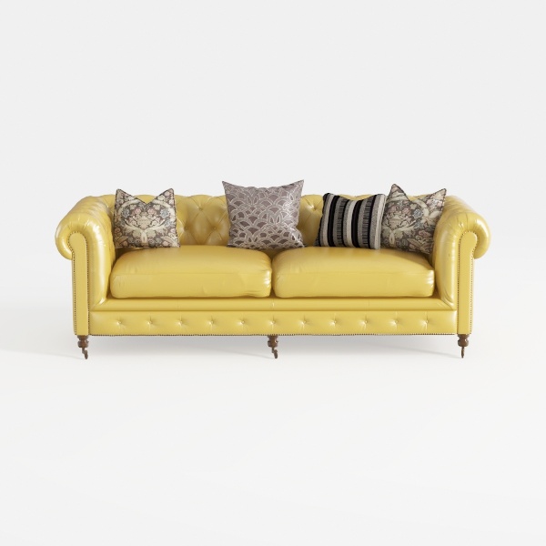 Large Sofa, Velvet Three-seat Sofa Classic