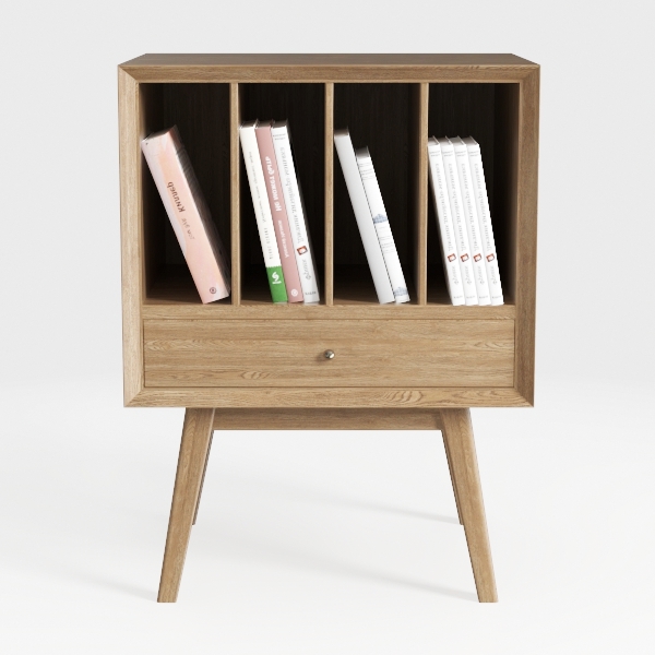 Mid Century Modern Nightstand with Charging