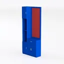 ALBAD Metal Storage Cabinet with Glass Doors Left 45 Degree View