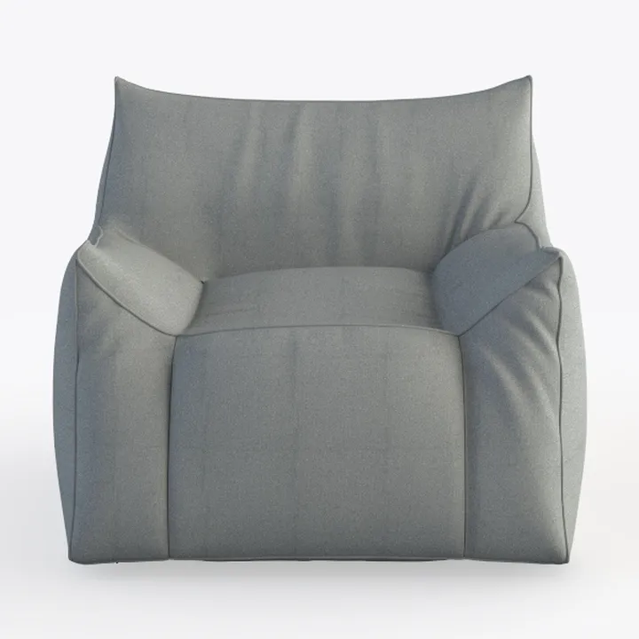 Minimalist Gray Fabric Armchair 3D Model