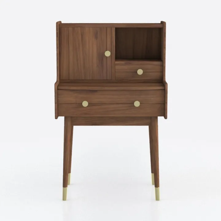 Baxton Studio Sharon Mid-Century Modern Walnut Bro