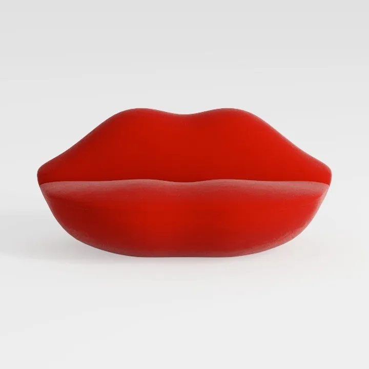 Lip-Shaped Velvet Loveseat Sofa, 80 Inch Red State