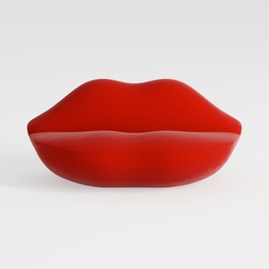 Lip-Shaped Velvet Loveseat Sofa, 80 Inch Red State