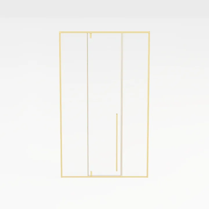 Modern Brass Glass Framed Shower Door 3D Model