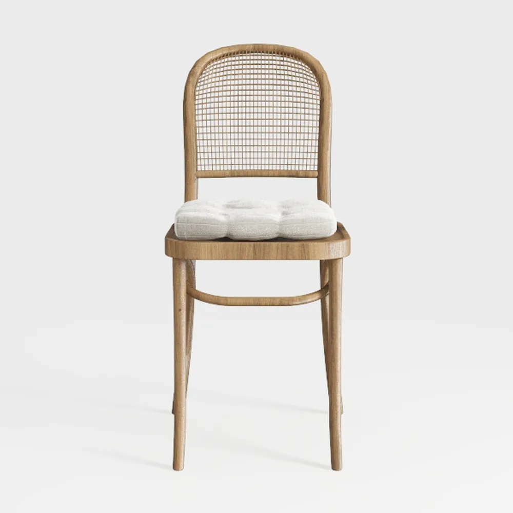 Sloan Dining Chairs, Solid Elm Frame with Rattan