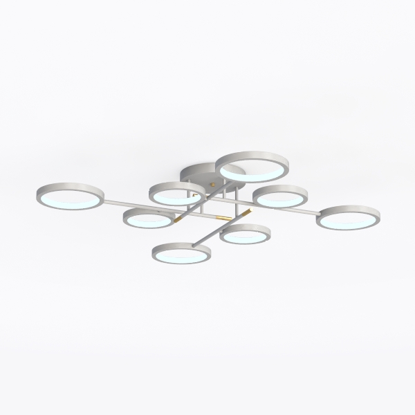 Ceiling light-8887-8 head-gray+gold