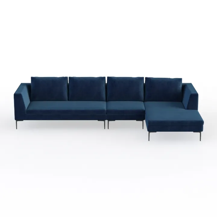 L-Shaped Convertible Sleeper Sofa Bed, Velvet