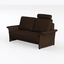 Modern Dark Brown Fabric Loveseat Sofa With Adjustable Headrest 3D Model Left 45 Degree View