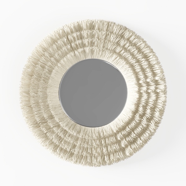 Mkono Boho Wall Mirror Decor-Warm Beige
