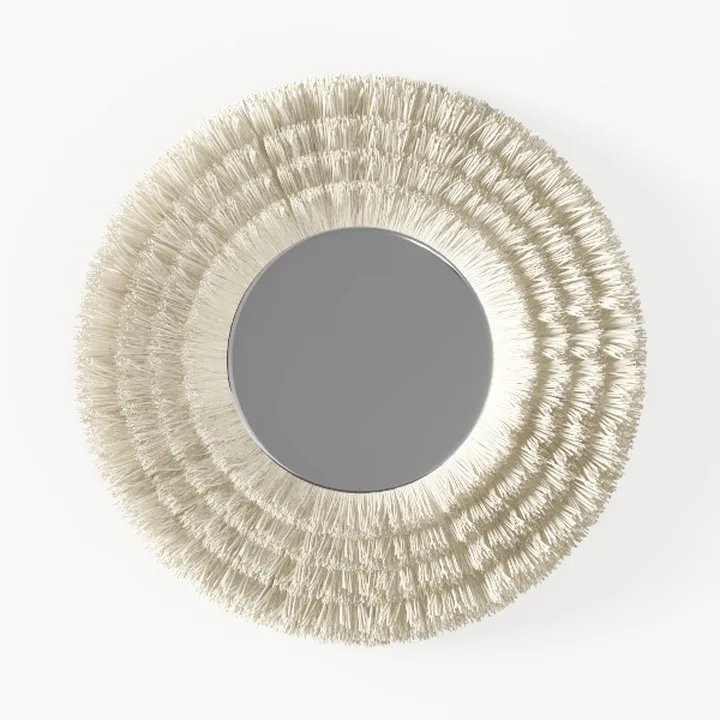 Mkono Boho Wall Mirror Decor-Warm Beige